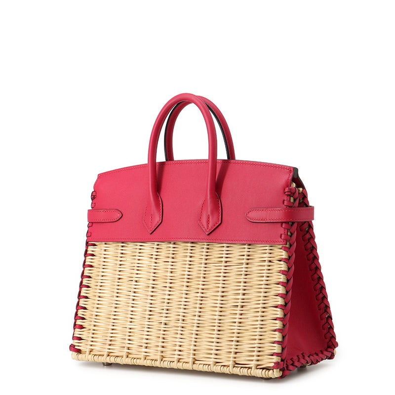 エルメス バーキン25 フランボワーズ/シルバー金具 スイフト/ラタン Z刻印 HERMES Birkin ハンドバッグ