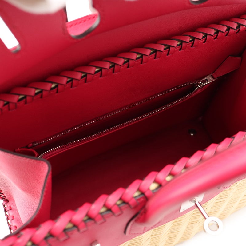 エルメス バーキン25 フランボワーズ/シルバー金具 スイフト/ラタン Z刻印 HERMES Birkin ハンドバッグ