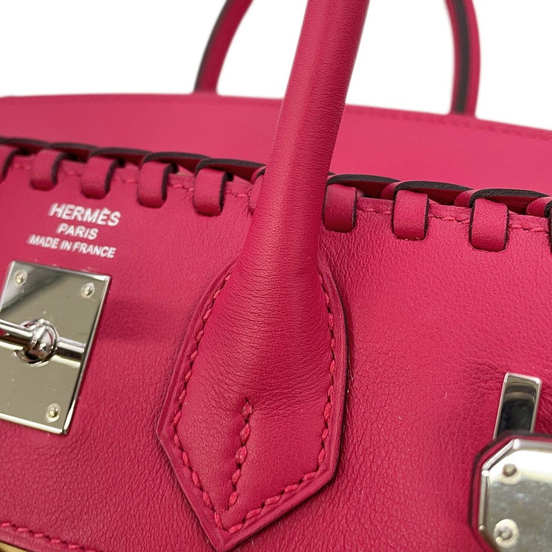 エルメス バーキン25 フランボワーズ/シルバー金具 スイフト/ラタン Z刻印 HERMES Birkin ハンドバッグ