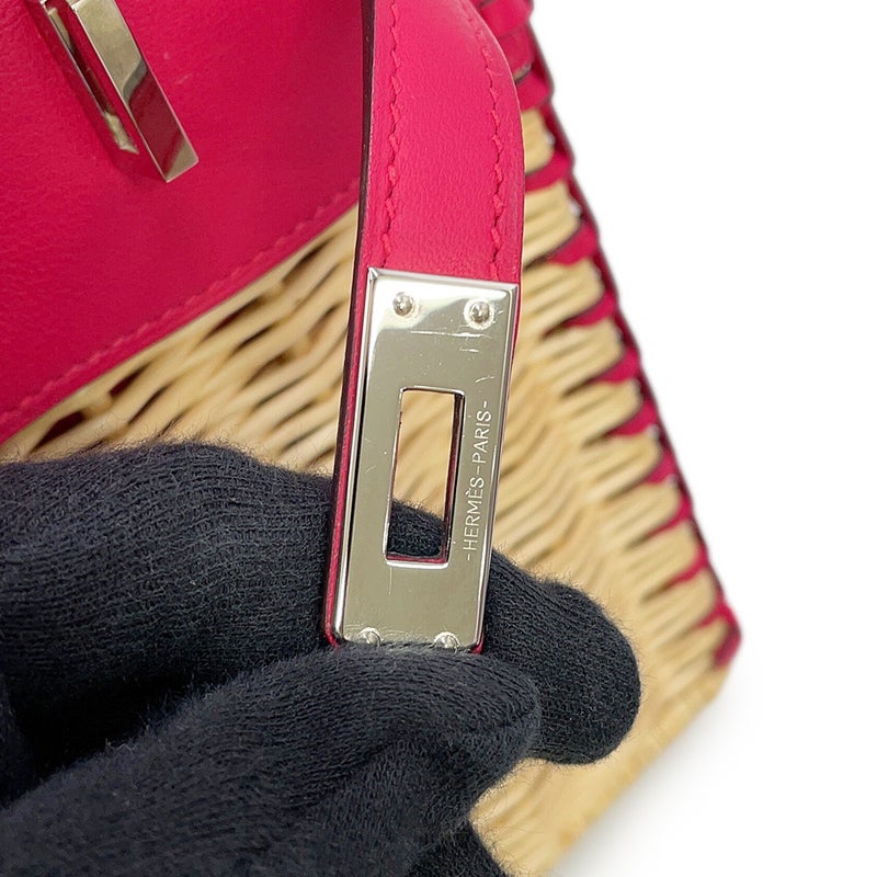 エルメス バーキン25 フランボワーズ/シルバー金具 スイフト/ラタン Z刻印 HERMES Birkin ハンドバッグ