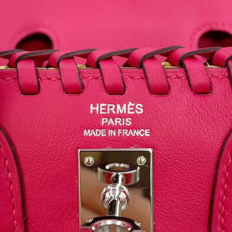 エルメス バーキン25 フランボワーズ/シルバー金具 スイフト/ラタン Z刻印 HERMES Birkin ハンドバッグ