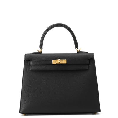 Hermès Kelly 25 Black Epsom Gold