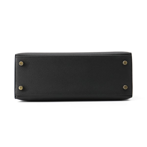 エルメス ハンドバッグ ケリー25 外縫い ブラック/ゴールド金具 エプソン G刻印 HERMES 2wayバッグ 黒