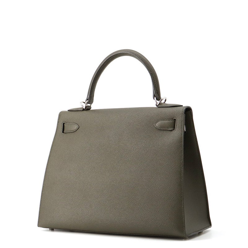 エルメス ハンドバッグ ケリー28 外縫い ヴェールグリス/シルバー金具 エプソン Y刻印 HERMES 2wayバッグ
