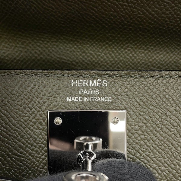 エルメス ハンドバッグ ケリー28 外縫い ヴェールグリス/シルバー金具 エプソン Y刻印 HERMES 2wayバッグ