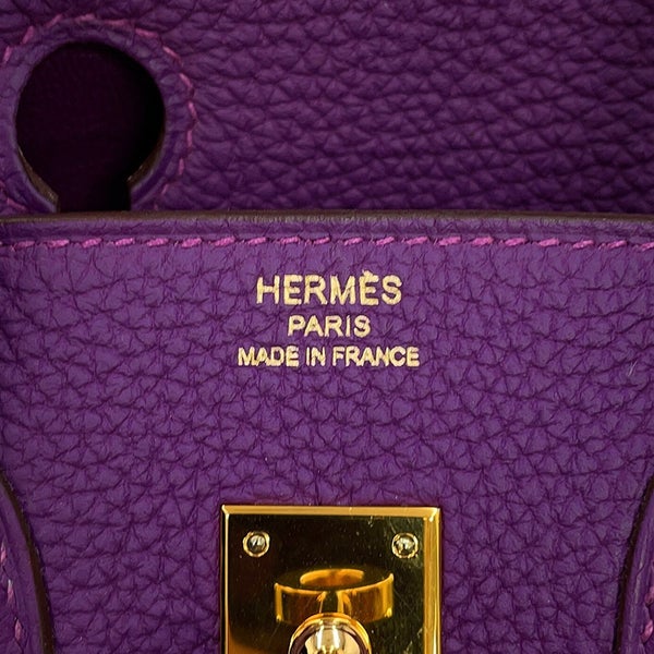 エルメス バーキン25 アネモネ/ゴールド金具 トゴ □R刻印 HERMES