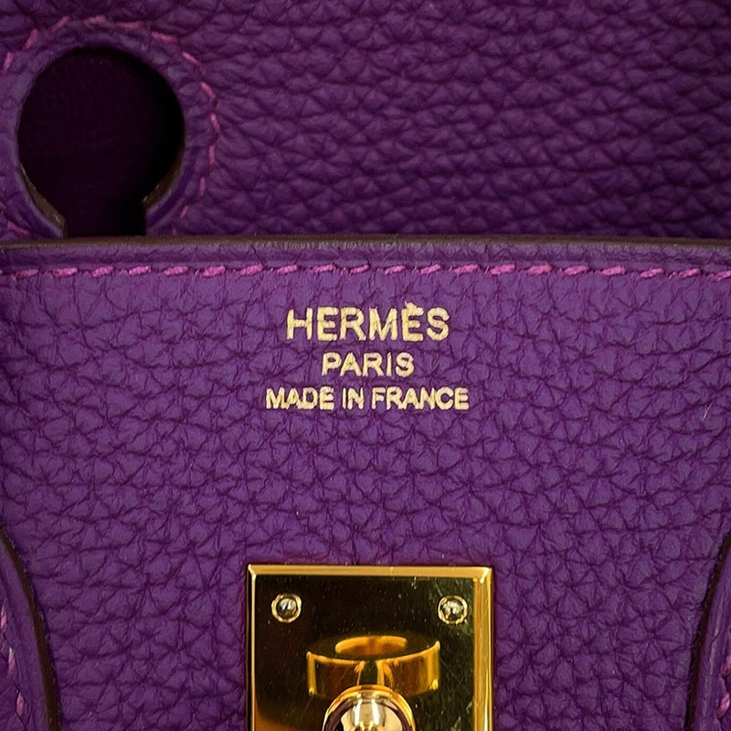 エルメス バーキン25 アネモネ/ゴールド金具 トゴ □R刻印 HERMES