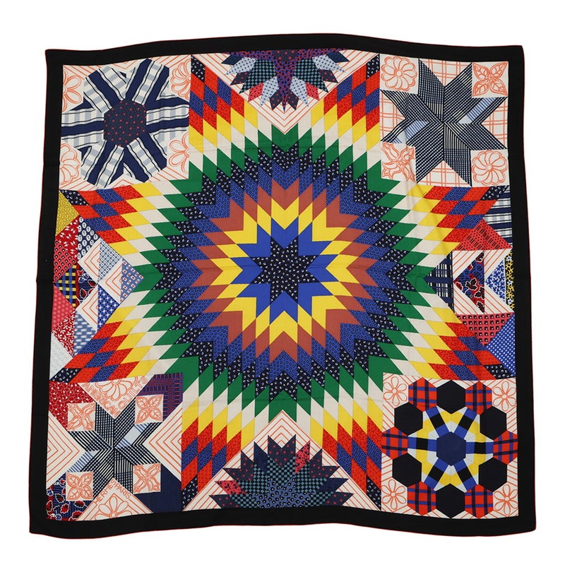 エルメス ストール カレ140 カレジェアン アメリカン・キルト American Quilts カシミヤ シルク HERMES 2022年秋冬