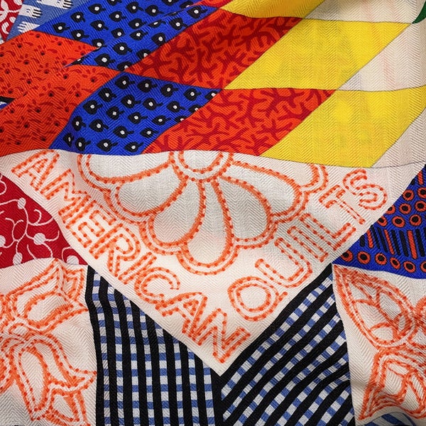 エルメス ストール カレ140 カレジェアン アメリカン・キルト American Quilts カシミヤ シルク HERMES 2022年秋冬
