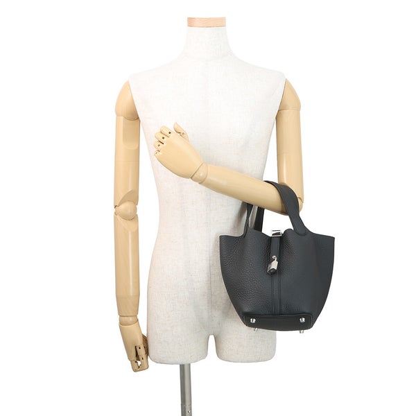エルメス ハンドバッグ ピコタンロックPM ブラック/シルバー金具 トリヨンクレマンス G刻印 黒
