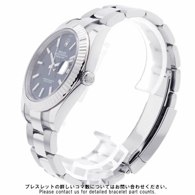 ロレックス デイトジャスト41 SS/K18WG ランダムシリアル ルーレット 126334 ブライトブルー文字盤
