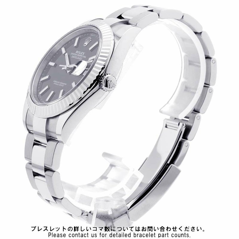 ロレックス デイトジャスト41 SS/K18WG ランダムシリアル ルーレット 126334 ブライトブラック文字盤