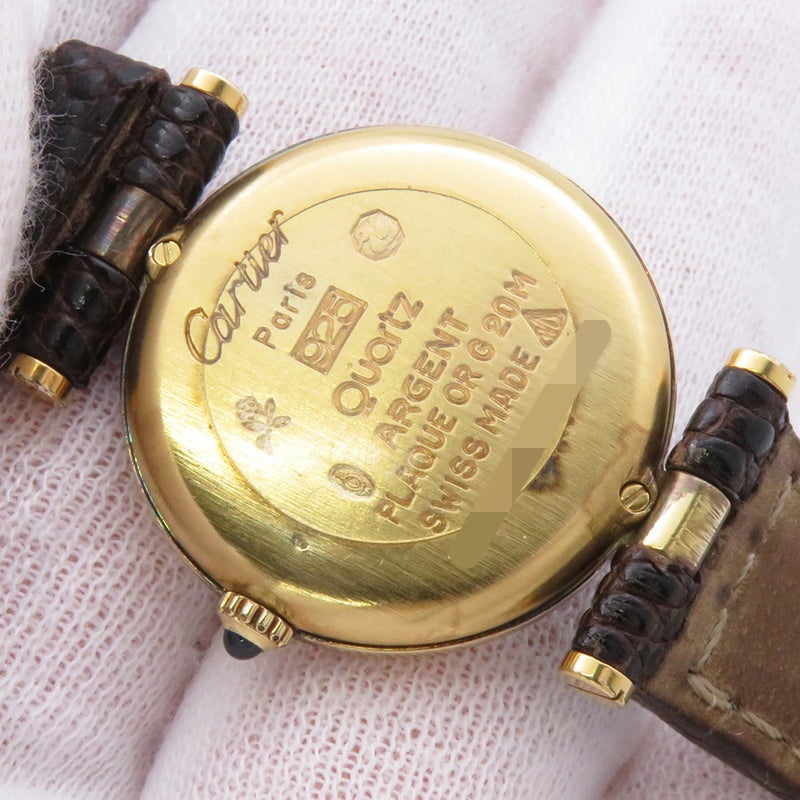 カルティエ マスト ヴァンドーム SM ヴェルメイユ 590004 Cartier 腕時計 ボルドー文字盤
