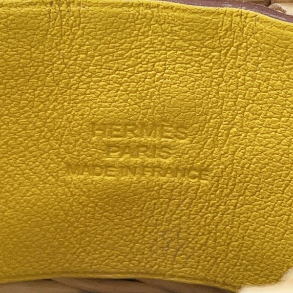 エルメス ブレスレット メドール ピクニック ライム/シルバー金具 スイフト/ラタン Z刻印 サイズT2
