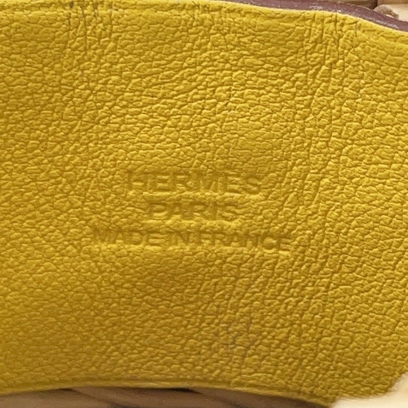 エルメス ブレスレット メドール ピクニック ライム/シルバー金具 スイフト/ラタン Z刻印 サイズT2