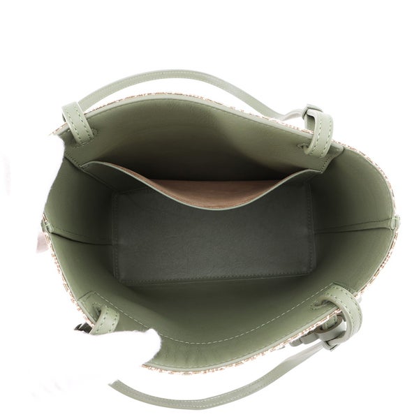 ロエベ トートバッグ アナグラム スクエアトート キャンバス/レザー A933C05X01 LOEWE バッグ 白