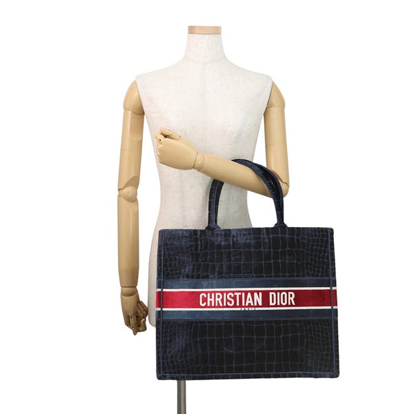 クリスチャン・ディオール トートバッグ ブックトート フェイククロコ スエード ラージ Christian Dior バッグ