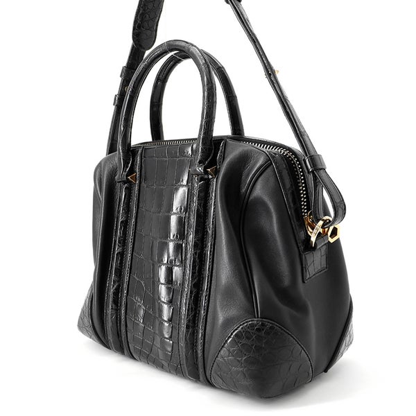 ジバンシー ハンドバッグ ルクレツィア ミディアム クロコダイル レザー GIVENCHY 2way 黒