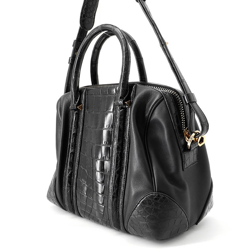 ジバンシー ハンドバッグ ルクレツィア ミディアム クロコダイル レザー GIVENCHY 2way 黒