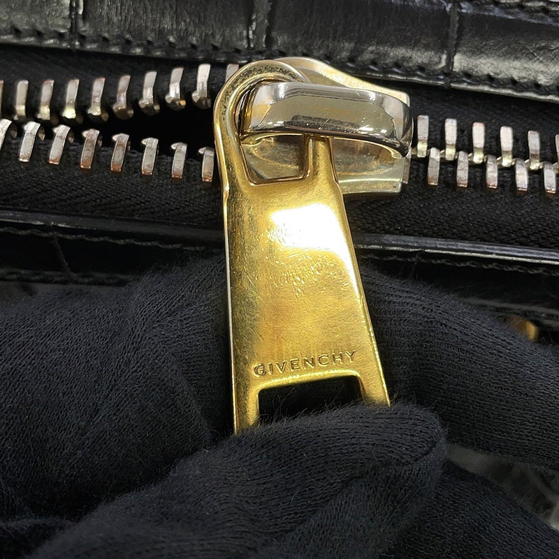 ジバンシー ハンドバッグ ルクレツィア ミディアム クロコダイル レザー GIVENCHY 2way 黒