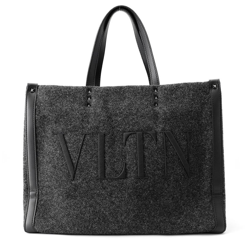 ヴァレンティノ・ガラヴァーニ トートバッグ VLTNロゴ ミディアム フェルト レザー 1Y2B0A35BZN VALENTINO 黒
