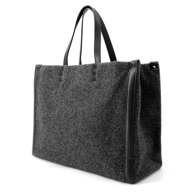 ヴァレンティノ・ガラヴァーニ トートバッグ VLTNロゴ ミディアム フェルト レザー 1Y2B0A35BZN VALENTINO 黒