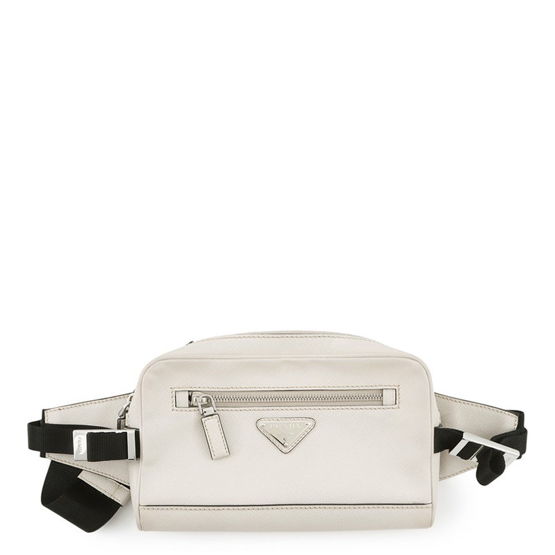プラダ ボディバッグ レザー 2VL012 PRADA バッグ ウエストバッグ 白