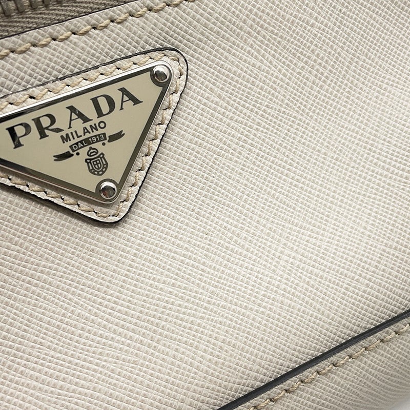 プラダ ボディバッグ レザー 2VL012 PRADA バッグ ウエストバッグ 白