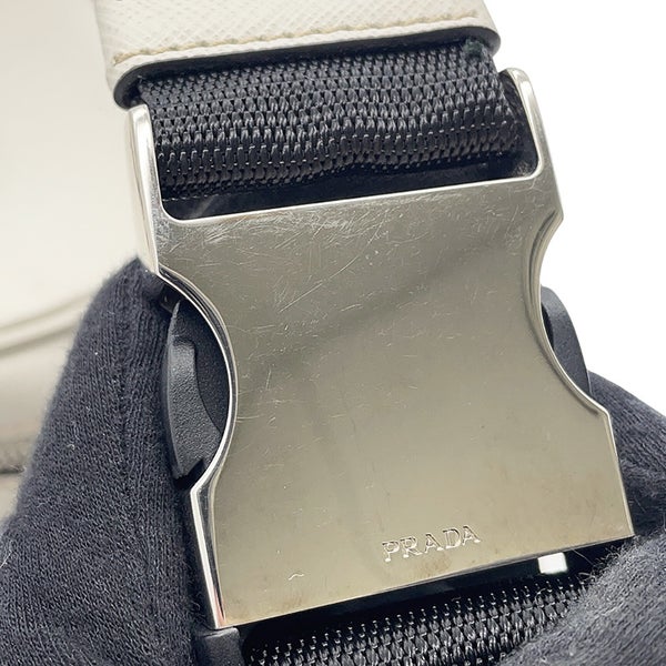 プラダ ボディバッグ レザー 2VL012 PRADA バッグ ウエストバッグ 白