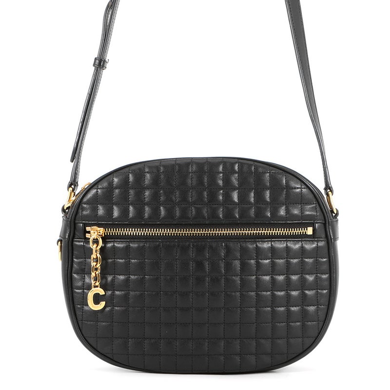セリーヌ ショルダーバッグ Cチャーム セー カメラバッグ ミディアム レザー 188353 CELINE 黒