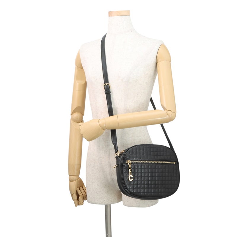 セリーヌ ショルダーバッグ Cチャーム セー カメラバッグ ミディアム レザー 188353 CELINE 黒