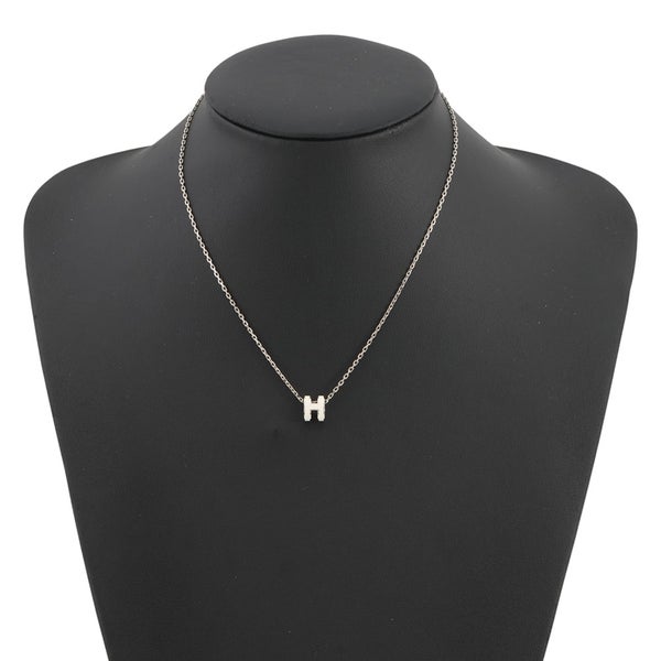 エルメス ネックレス ミニ・ポップアッシュ ホワイト/シルバー金具 HERMES アクセサリー 白