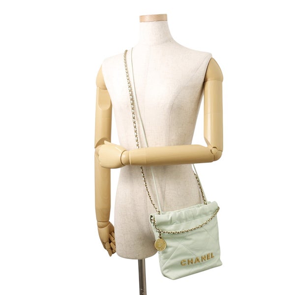 シャネル ハンドバッグ CHANEL 22 ミニ ココマーク シャイニーカーフスキン AS3980 CHANEL 2wayショルダーバッグ