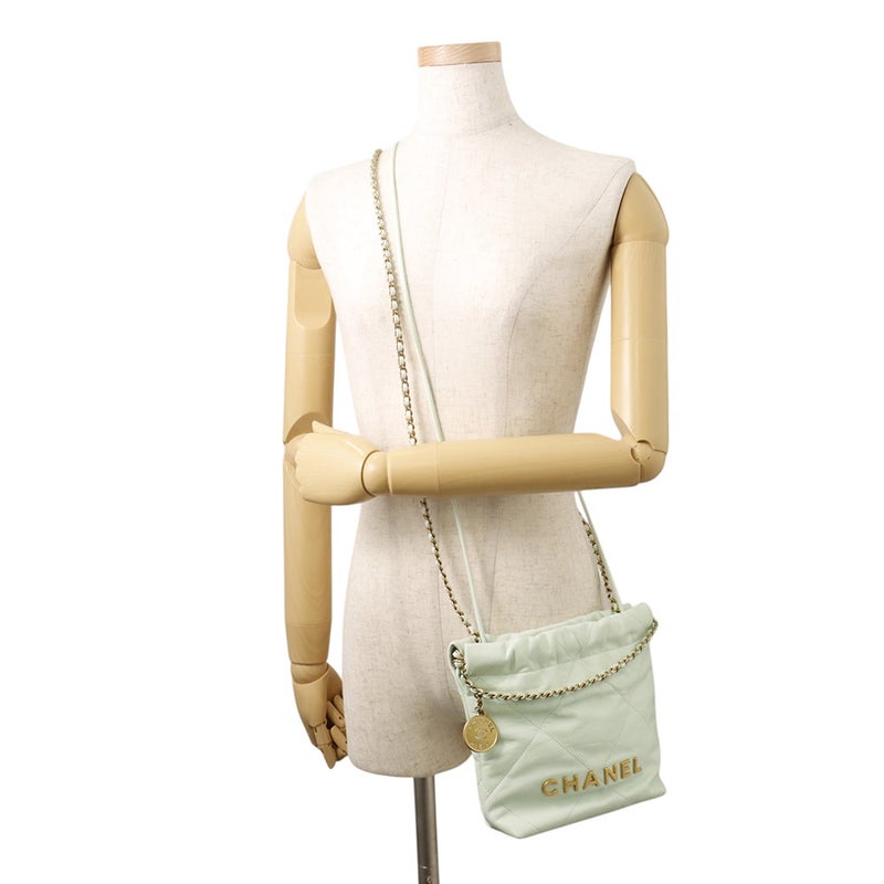 シャネル ハンドバッグ CHANEL 22 ミニ ココマーク シャイニーカーフスキン AS3980 CHANEL 2wayショルダーバッグ