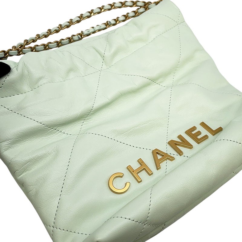 シャネル ハンドバッグ CHANEL 22 ミニ ココマーク シャイニーカーフスキン AS3980 CHANEL 2wayショルダーバッグ