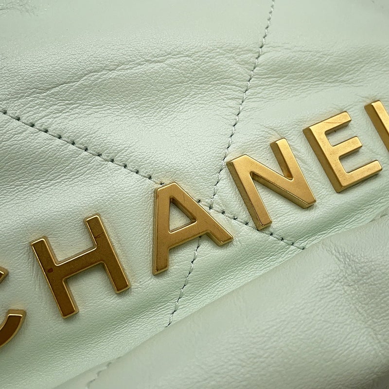 シャネル ハンドバッグ CHANEL 22 ミニ ココマーク シャイニーカーフスキン AS3980 CHANEL 2wayショルダーバッグ