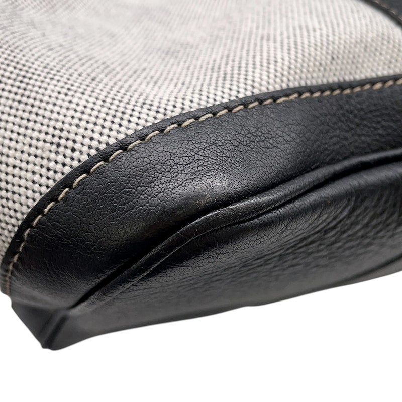 エルメス トートバッグ ガーデンパーティPM ベージュ/ブラック/シルバー金具 トワルアッシュ/ブッフル □G刻印 黒