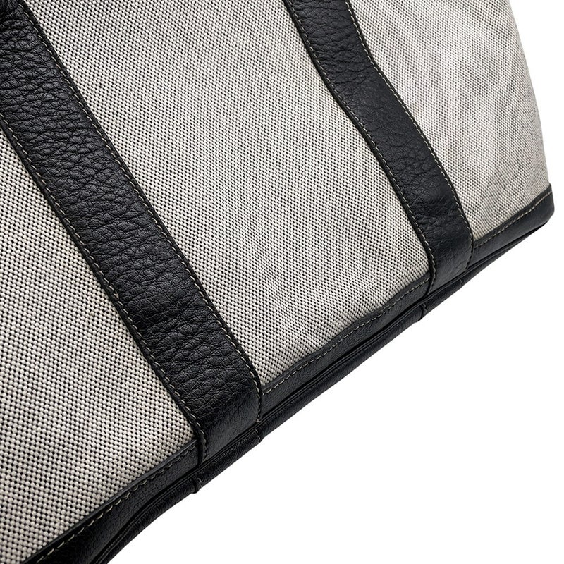 エルメス トートバッグ ガーデンパーティPM ベージュ/ブラック/シルバー金具 トワルアッシュ/ブッフル □G刻印 黒