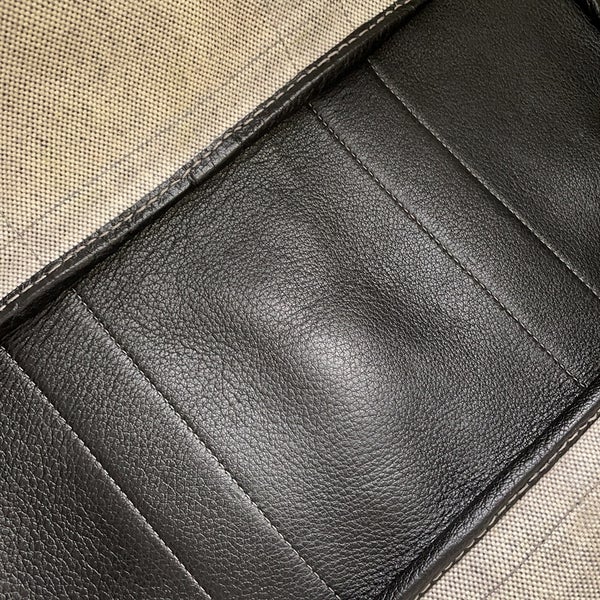 エルメス トートバッグ ガーデンパーティPM ベージュ/ブラック/シルバー金具 トワルアッシュ/ブッフル □G刻印 黒
