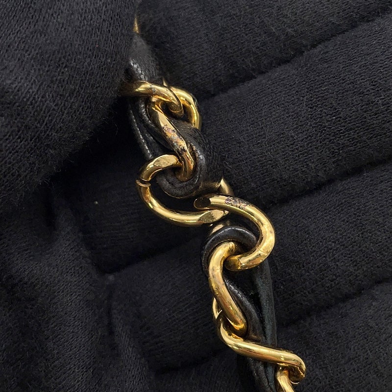シャネル チェーンショルダーバッグ マトラッセ ココマーク ラムスキン CHANEL バッグ 黒