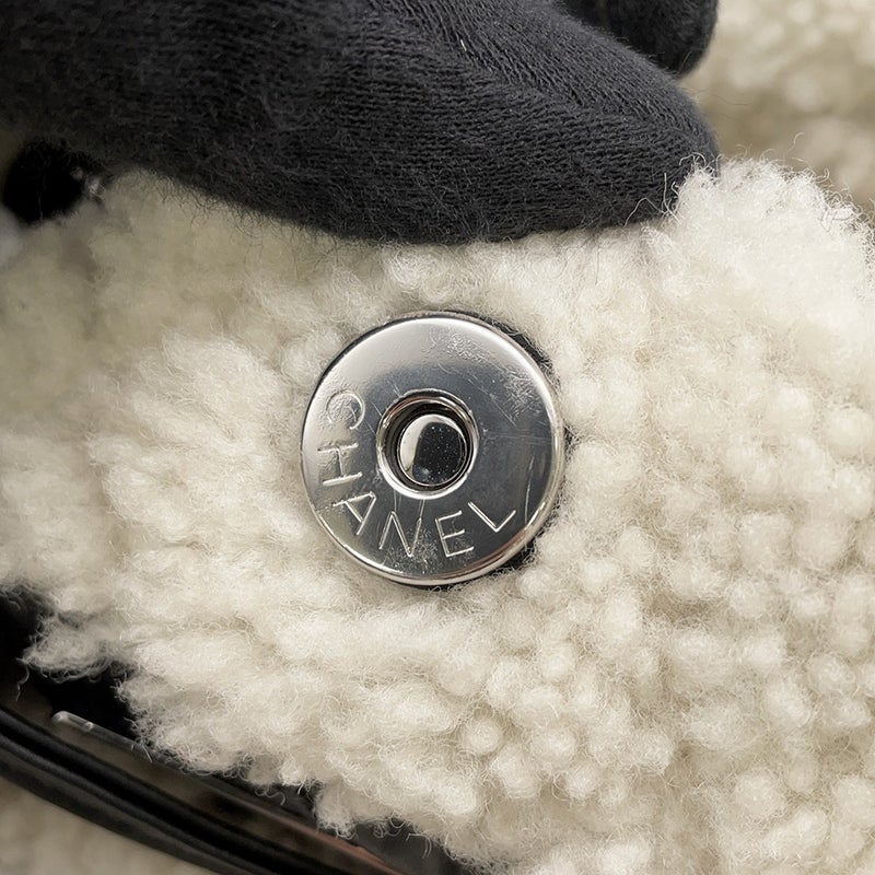 シャネル トートバッグ ココマーク ココネージュ ツイード ムートン AS0981 CHANEL バッグ 巾着バッグ 白
