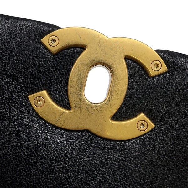 シャネル チェーンショルダーバッグ 19 フラップ バッグ ココマーク シャイニーラムスキン AS1160 CHANEL 黒
