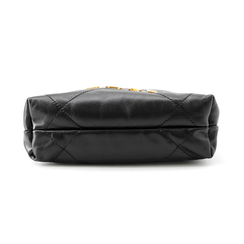 シャネル ハンドバッグ CHANEL 22 ミニ ココマーク シャイニーカーフレザー AS3980 CHANEL 2way 黒