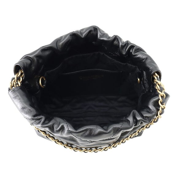 シャネル ハンドバッグ CHANEL 22 ミニ ココマーク シャイニーカーフレザー AS3980 CHANEL 2way 黒