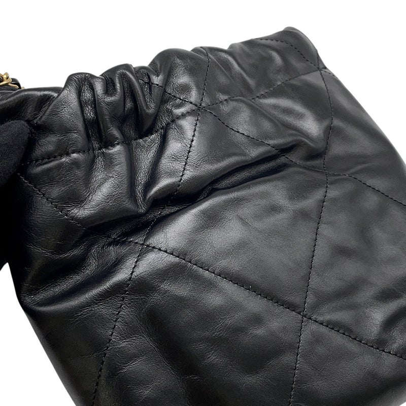 シャネル ハンドバッグ CHANEL 22 ミニ ココマーク シャイニーカーフレザー AS3980 CHANEL 2way 黒
