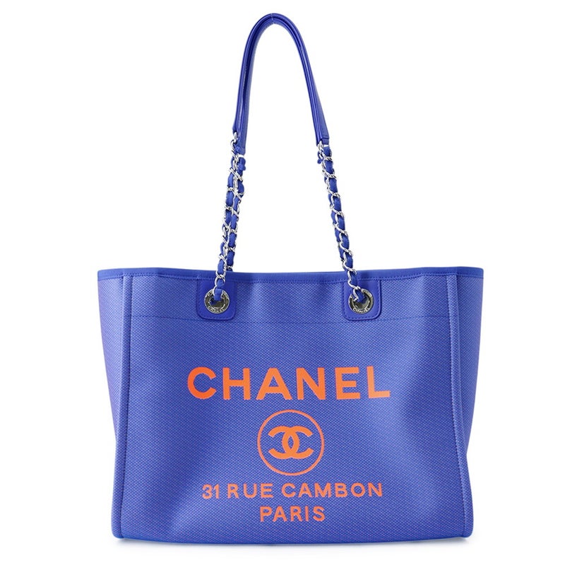 シャネル トートバッグ ドーヴィルライン ミディアム ショッピングバッグ ロゴ キャンバス A67001 CHANEL バッグ チェーントート