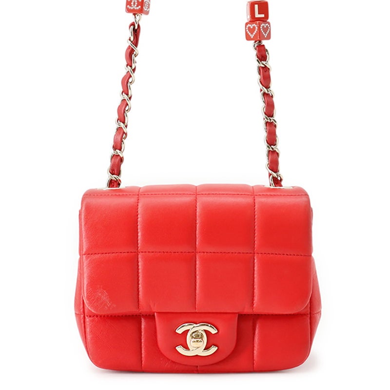 シャネル チェーンショルダーバッグ チョコバー ミニ ココマーク ラムスキン AS3744 CHANEL バッグ