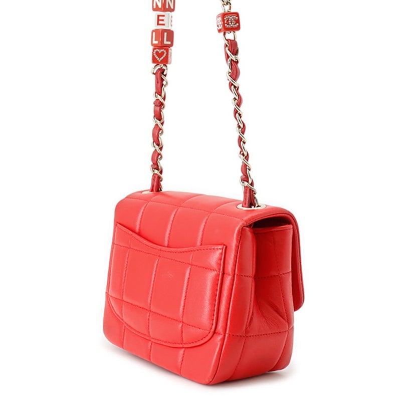 シャネル チェーンショルダーバッグ チョコバー ミニ ココマーク ラムスキン AS3744 CHANEL バッグ