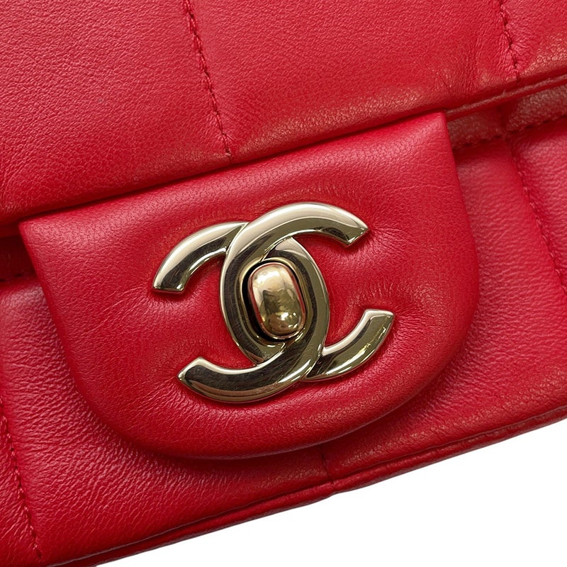 シャネル チェーンショルダーバッグ チョコバー ミニ ココマーク ラムスキン AS3744 CHANEL バッグ