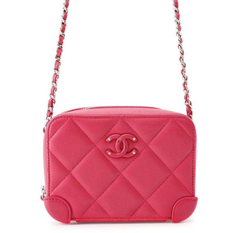 シャネル チェーンショルダーバッグ マトラッセ ココマーク ラムスキン CHANEL バッグ